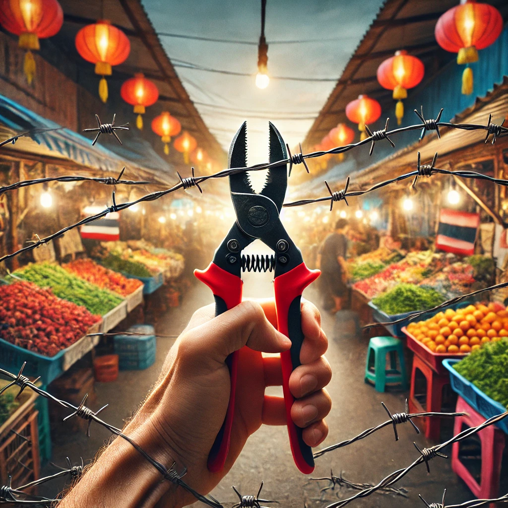 มือผู้ขายตัดรั้วลวดหนาม เปรียบฟังจริงแล้วลงมือแก้ไขอุปสรรค บทเรียน ขายอะไรดีตลาดนัด