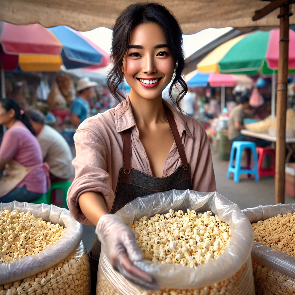 มือแม่ค้าใส่ใจเลือกอบเนยสดแท้ ทุกคำเต็มไปด้วยความอบอุ่นและความรู้สึกพิเศษ