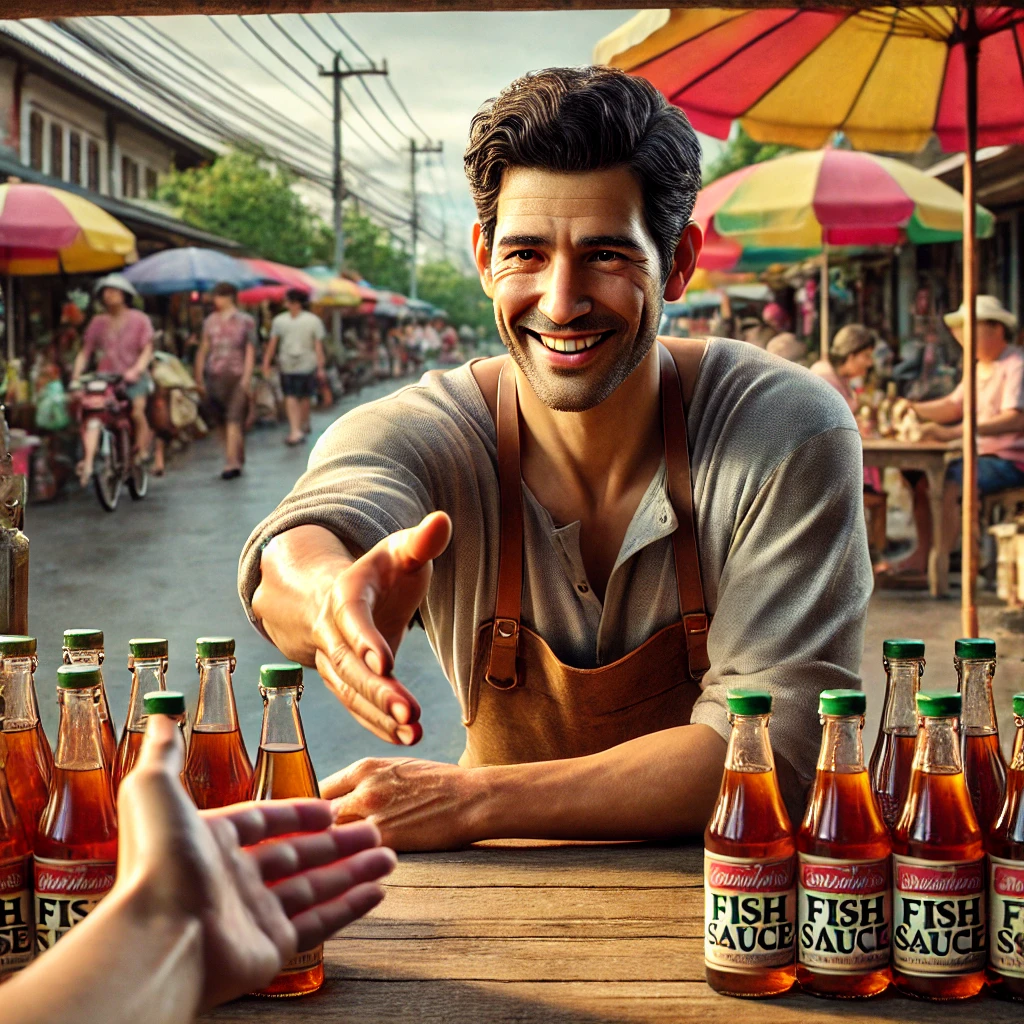 สินค้าบนโต๊ะเพียงชิ้นเดียว แต่ผู้ค้ารอขายต่อด้วยใจ