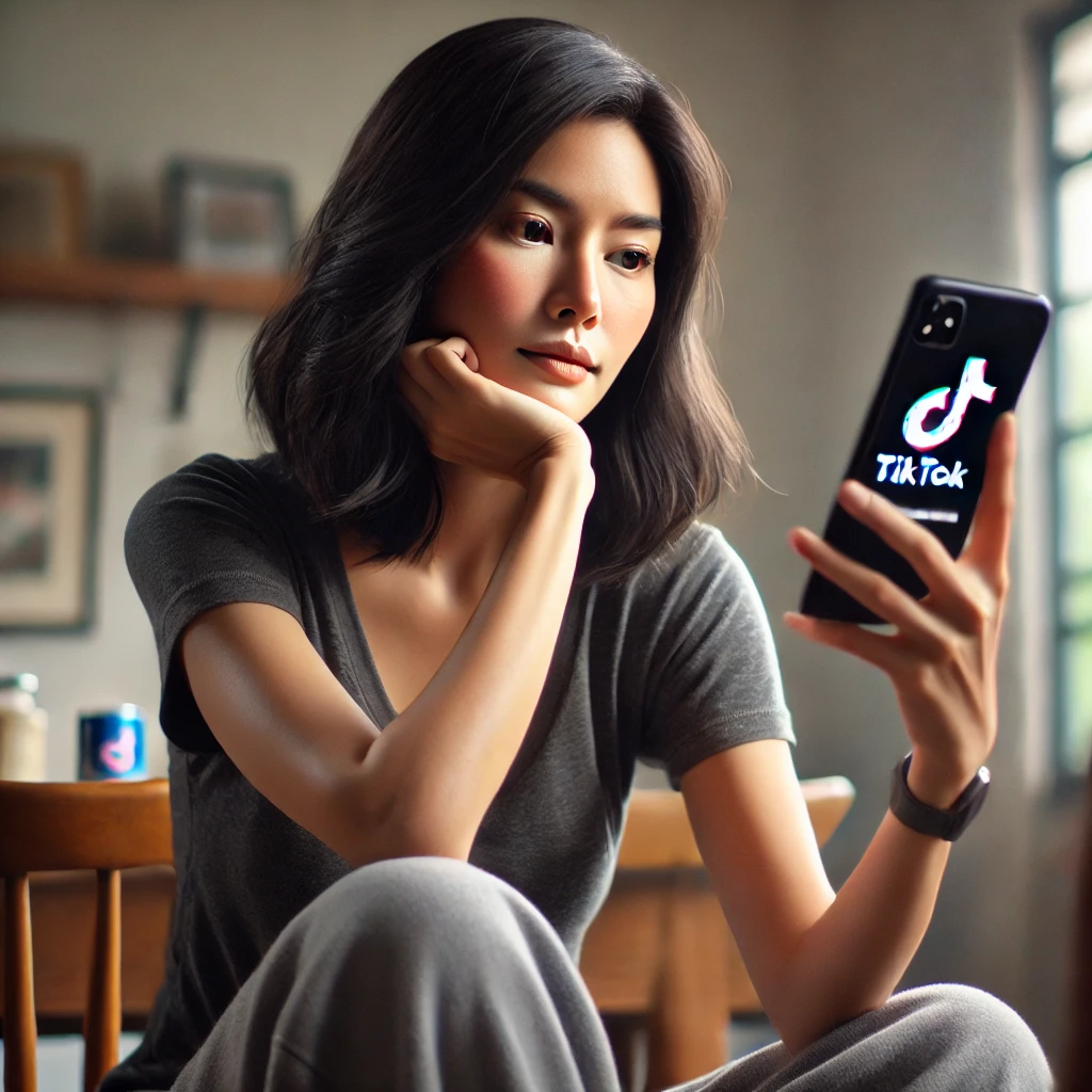 ผู้ค้าหน้าแผงดูอึดอัด เปรียบกับภาพลวงใน TikTok